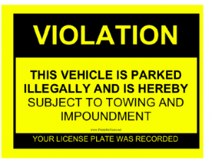 Parking Violation Sign